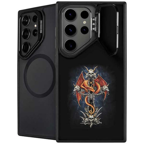 Gothic Dragon & Skull Cross by Sarah Richter Galaxy S24 Ultra Kickstand Case