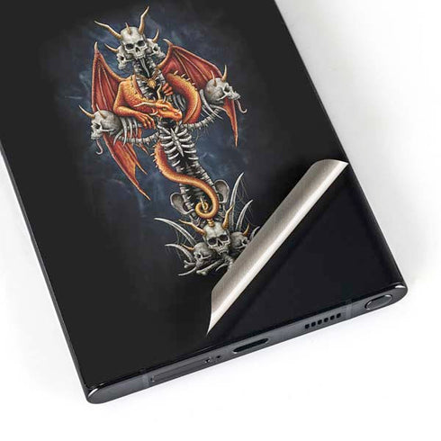 Gothic Dragon & Skull Cross by Sarah Richter Galaxy S25 Ultra Skin