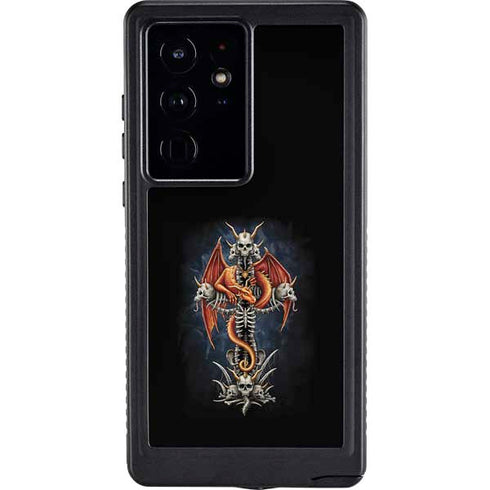 Gothic Dragon & Skull Cross by Sarah Richter Galaxy S24 Ultra Waterproof Case