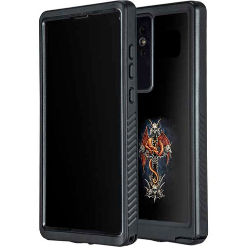 Gothic Dragon & Skull Cross by Sarah Richter Galaxy S24 Ultra Waterproof Case