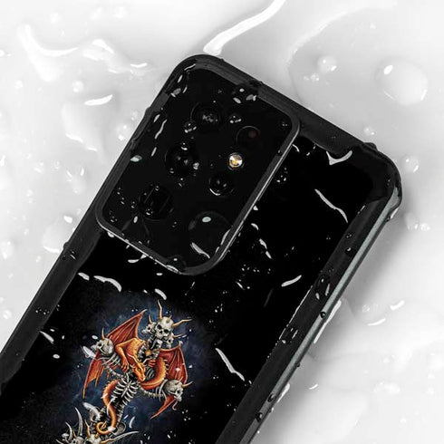 Gothic Dragon & Skull Cross by Sarah Richter Galaxy S24 Ultra Waterproof Case