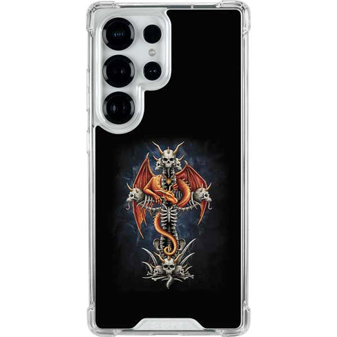 Gothic Dragon & Skull Cross by Sarah Richter Galaxy S25 Ultra Clear Case