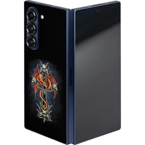 Gothic Dragon & Skull Cross by Sarah Richter Galaxy Z Fold6 Skin