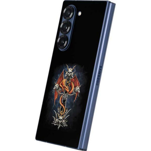 Gothic Dragon & Skull Cross by Sarah Richter Galaxy Z Fold6 Skin