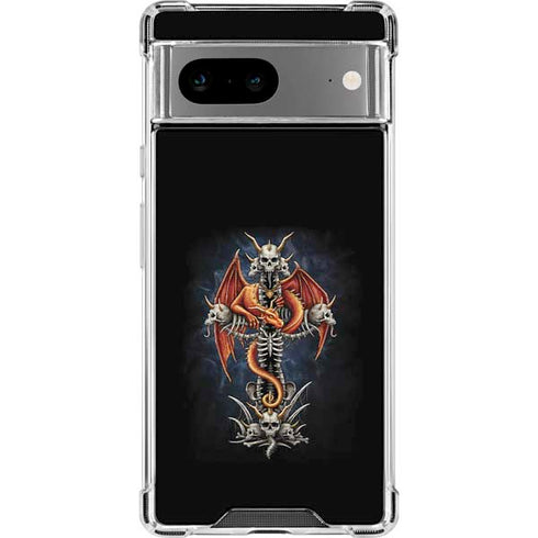 Gothic Dragon & Skull Cross by Sarah Richter Google Pixel 8a Clear Case