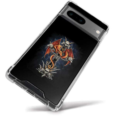 Gothic Dragon & Skull Cross by Sarah Richter Google Pixel 8a Clear Case