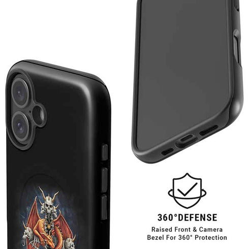 Gothic Dragon & Skull Cross by Sarah Richter iPhone 16 Magsafe Impact Case