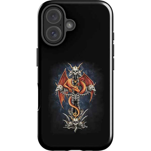 Gothic Dragon & Skull Cross by Sarah Richter iPhone 16 Plus Impact Case
