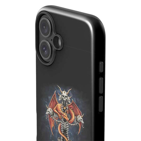 Gothic Dragon & Skull Cross by Sarah Richter iPhone 16 Plus Impact Case