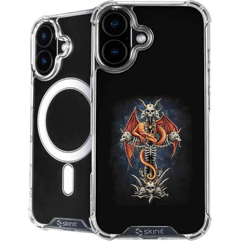 Gothic Dragon & Skull Cross by Sarah Richter iPhone 16 Plus MagSafe Case