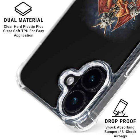 Gothic Dragon & Skull Cross by Sarah Richter iPhone 16 Plus MagSafe Case