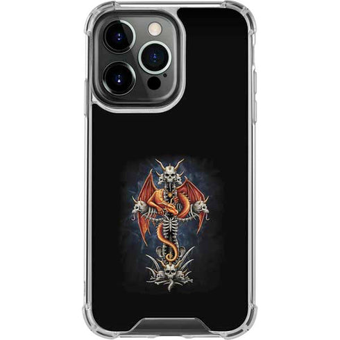 Gothic Dragon & Skull Cross by Sarah Richter iPhone 16 Pro Clear Case