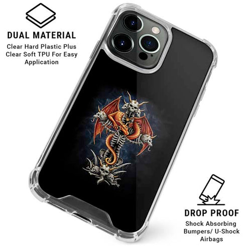 Gothic Dragon & Skull Cross by Sarah Richter iPhone 16 Pro Clear Case
