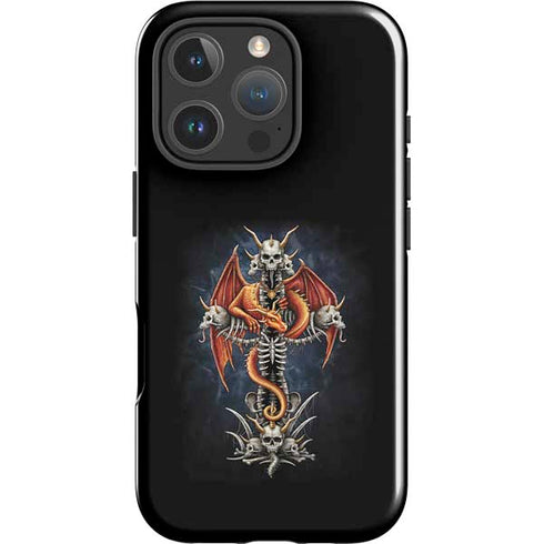 Gothic Dragon & Skull Cross by Sarah Richter iPhone 16 Pro Impact Case