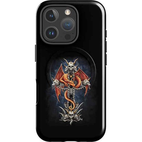 Gothic Dragon & Skull Cross by Sarah Richter iPhone 16 Pro Magsafe Impact Case