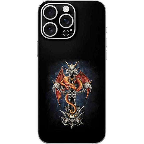 Gothic Dragon & Skull Cross by Sarah Richter iPhone 16 Pro Max Skin
