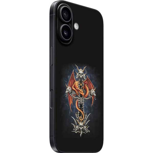 Gothic Dragon & Skull Cross by Sarah Richter iPhone 16 Skin