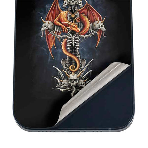 Gothic Dragon & Skull Cross by Sarah Richter iPhone 16 Skin