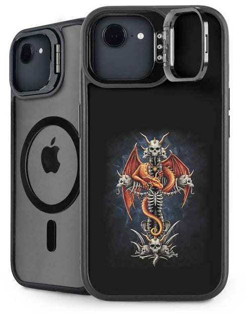 Gothic Dragon & Skull Cross by Sarah Richter iPhone 16e Kickstand Case