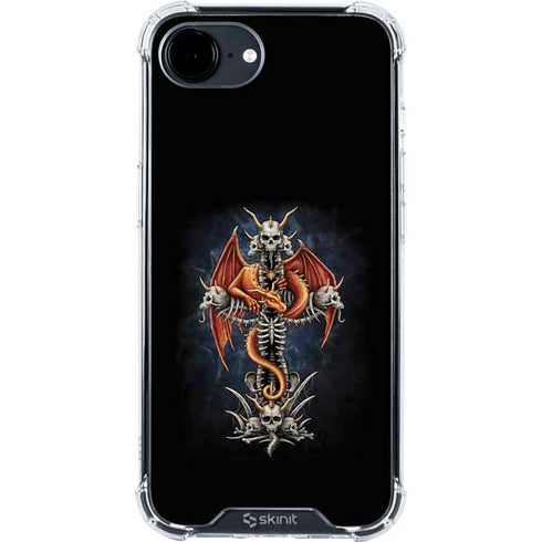 Gothic Dragon & Skull Cross by Sarah Richter iPhone 16e Clear Case