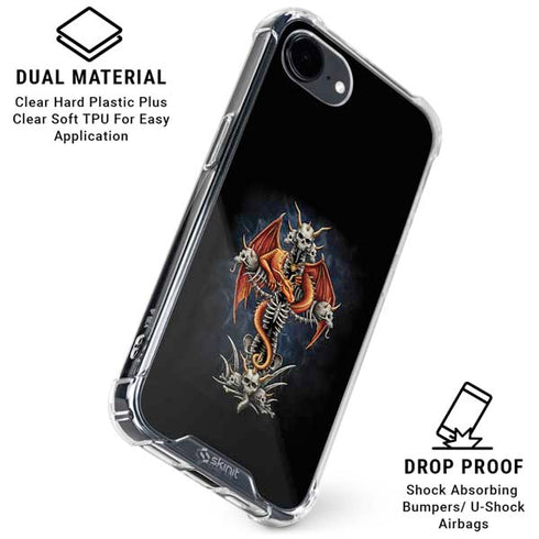 Gothic Dragon & Skull Cross by Sarah Richter iPhone 16e Clear Case