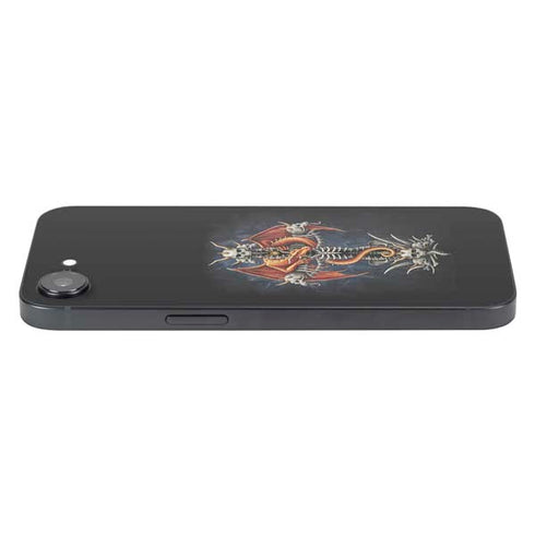 Gothic Dragon & Skull Cross by Sarah Richter iPhone 16e Skin