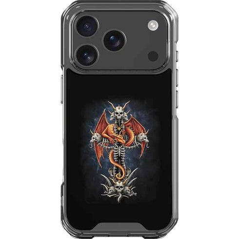 Gothic Dragon & Skull Cross by Sarah Richter iPhone 18 Pro Clear Case