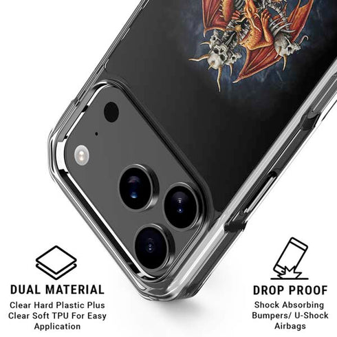 Gothic Dragon & Skull Cross by Sarah Richter iPhone 18 Pro Clear Case