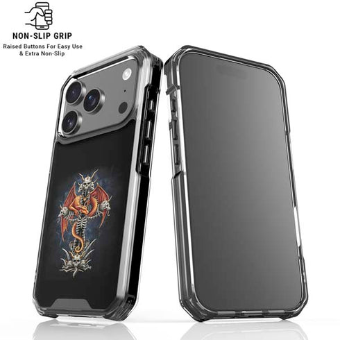 Gothic Dragon & Skull Cross by Sarah Richter iPhone 18 Pro Clear Case