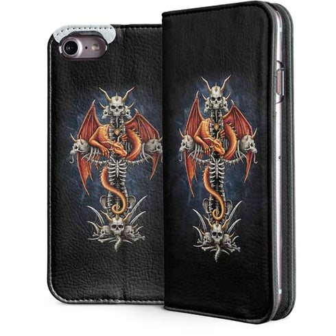 Gothic Dragon & Skull Cross by Sarah Richter iPhone 7 Folio Case