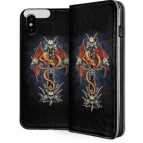 Gothic Dragon & Skull Cross by Sarah Richter iPhone 8 Folio Case