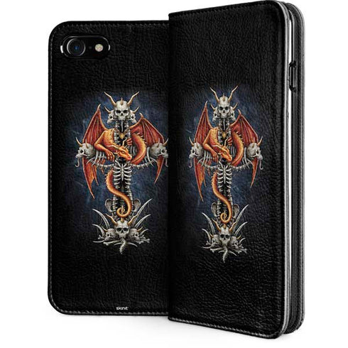 Gothic Dragon & Skull Cross by Sarah Richter iPhone Cases