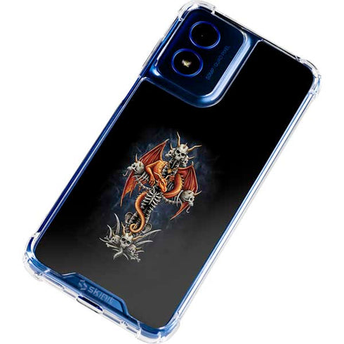 Gothic Dragon & Skull Cross by Sarah Richter Moto G Play 4G (2024) Clear Case