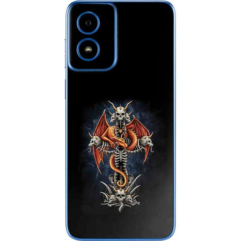 Gothic Dragon & Skull Cross by Sarah Richter Moto G Play 4G (2024) Skin