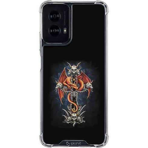 Gothic Dragon & Skull Cross by Sarah Richter Moto G Power 5G (2024) Clear Case
