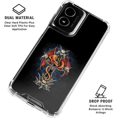 Gothic Dragon & Skull Cross by Sarah Richter Moto G Power 5G (2024) Clear Case