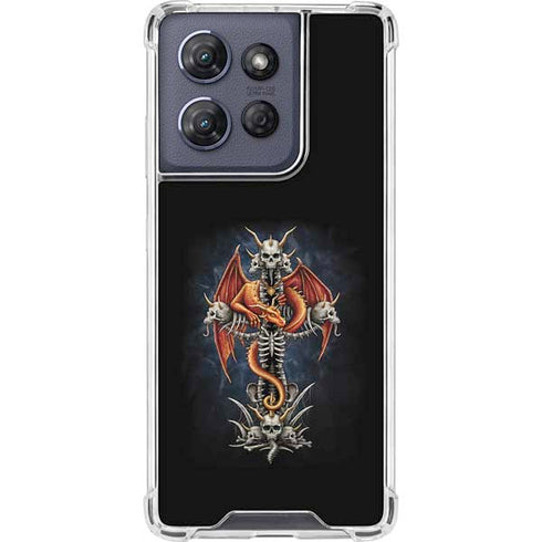 Gothic Dragon & Skull Cross by Sarah Richter Moto G Power 5G (2025) Clear Case