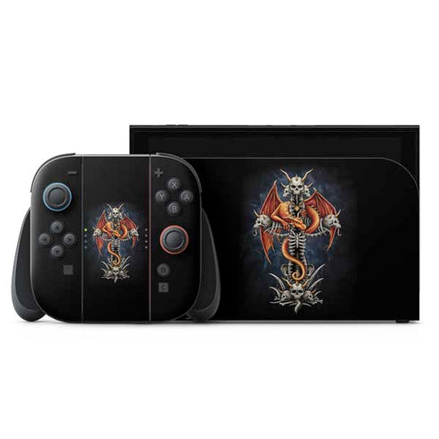 Gothic Dragon & Skull Cross by Sarah Richter Nintendo Switch 2 (2025) with Joy-Con Skin