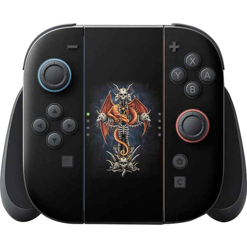 Gothic Dragon & Skull Cross by Sarah Richter Nintendo Skins