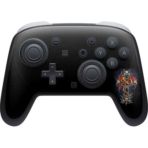 Gothic Dragon & Skull Cross by Sarah Richter Nintendo Skins
