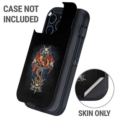 Gothic Dragon & Skull Cross by Sarah Richter Otterbox Defender iPhone Skin