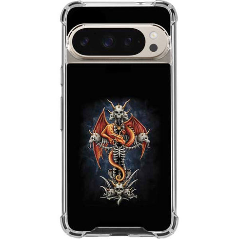 Gothic Dragon & Skull Cross by Sarah Richter Pixel 9/9 Pro Clear Case