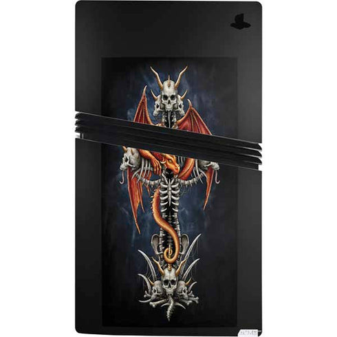 Gothic Dragon & Skull Cross by Sarah Richter PS5 Pro Console Skin