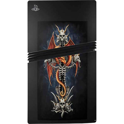 Gothic Dragon & Skull Cross by Sarah Richter PS5 Pro Disk Console Skin