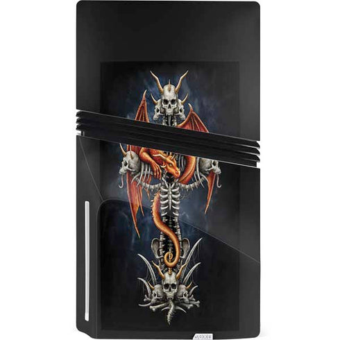 Gothic Dragon & Skull Cross by Sarah Richter PS5 Pro Disk Console Skin