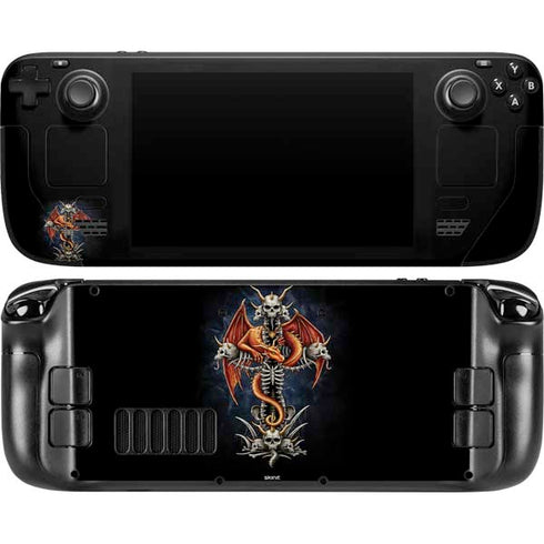 Gothic Dragon & Skull Cross by Sarah Richter Steam Deck Handheld Gaming Computer OLED Skin