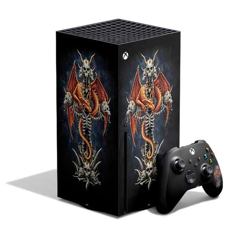 Gothic Dragon & Skull Cross by Sarah Richter Xbox Series X Skins