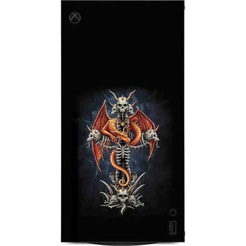 Gothic Dragon & Skull Cross by Sarah Richter XBox Series X Digital Edition Console Skin