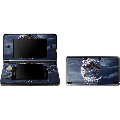 Gothic Moon with Bats and Flowers by Sarah Richter Nintendo Skins