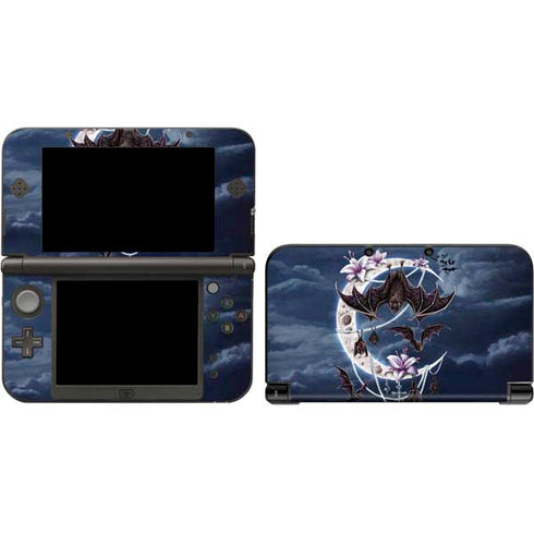 Gothic Moon with Bats and Flowers by Sarah Richter Nintendo Skins